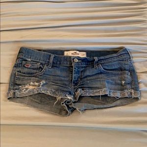 Light wash denim jean shorts
